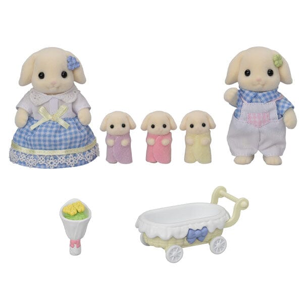 Calico Critters: Flora Rabbit Family (5pc) Posable Flocked Collectible Figurines - Image 7