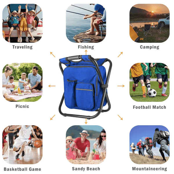 Cooli Tote : 3 In 1 Cooler Backpack & Stool - Blue - Image 7