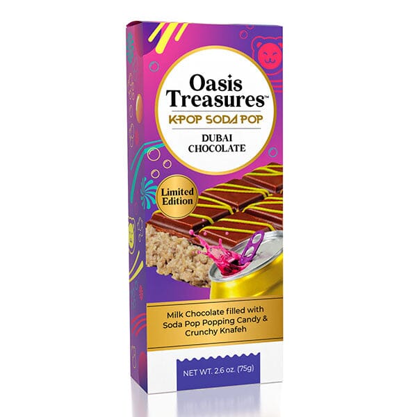 Dubai Chocolate Bar Limited Edition KPop Soda Pop Flavor by Oasis Treasures (75g)