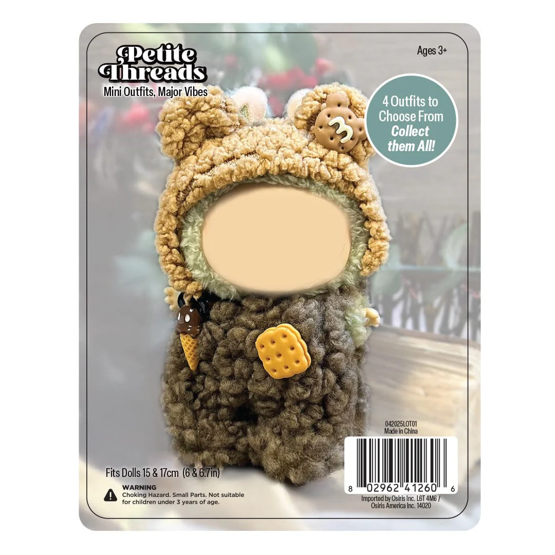 Outfit: Bear Costume Onesie for Dolls - Petite Threads - Image 2