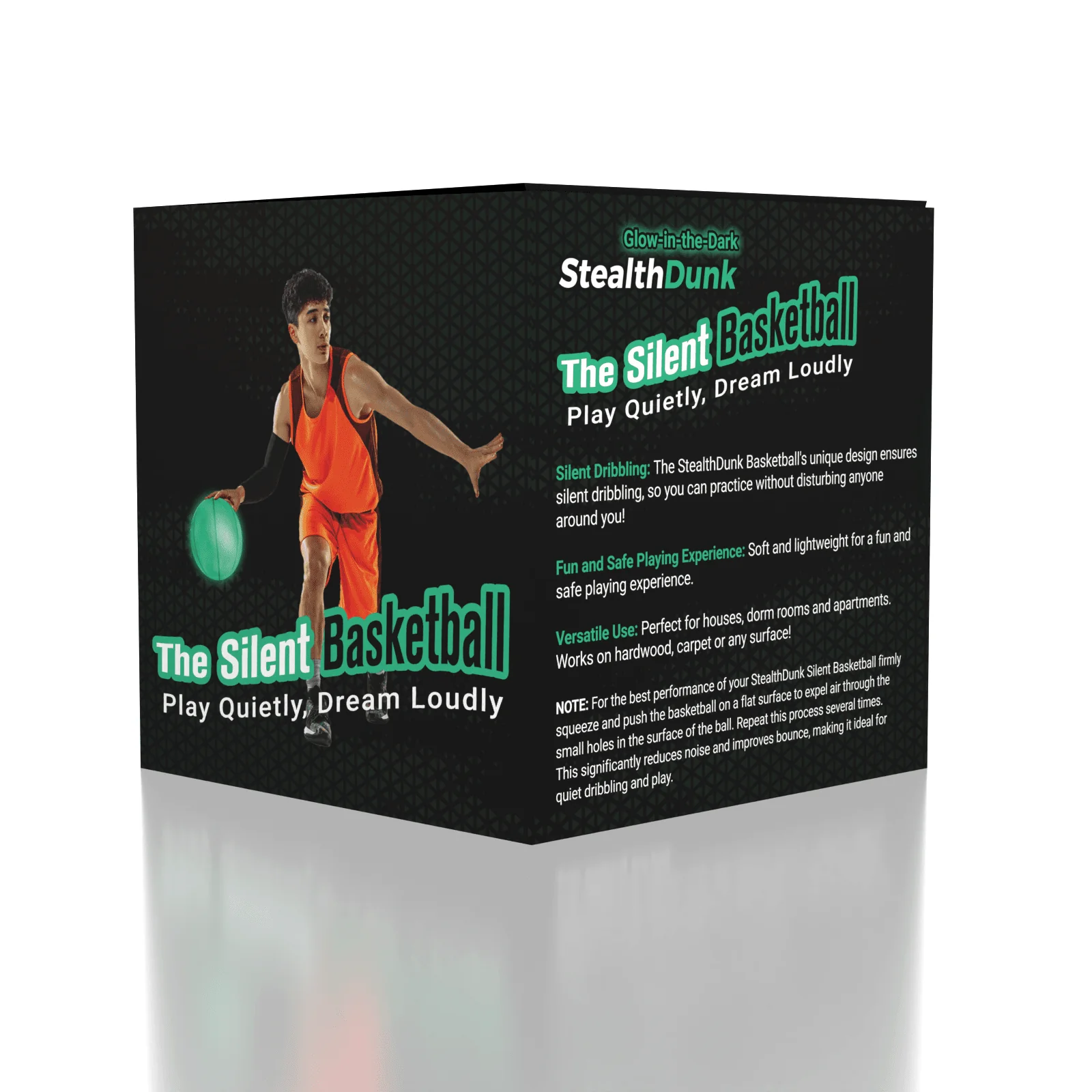 StealthDunk Glow-in-the-Dark Silent Basketball No. 7 Full Size - Image 2