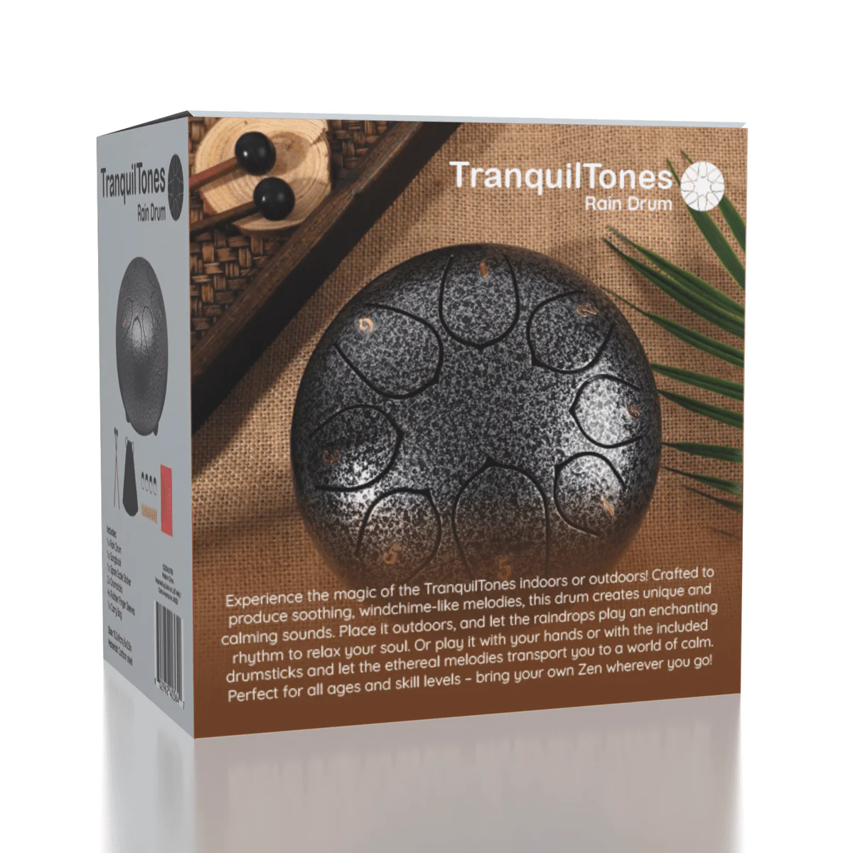 TranquilTones 6" Garden Rain Drum in Matte Black - Image 2